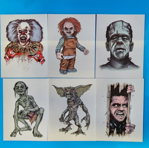 Set of 12 Terror Stickers, Series 1, Vending Machine Stickers, Horror Movie - Picture 4 of 6